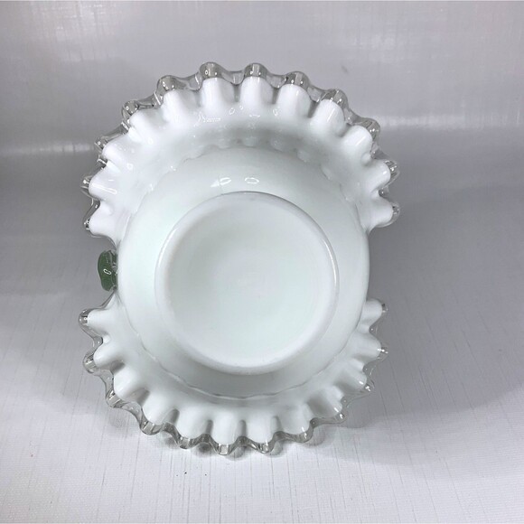 Vintage Fenton Ruffled Brides Basket - Picture 7 of 8